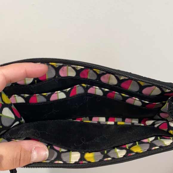 Vera Bradley Large Top Zip Wristlet Black - Picture 5 of 10